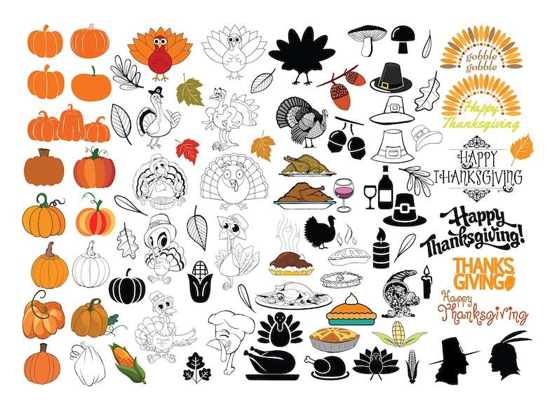 Turkey Svg, THANKSGIVING SVG BUNDLE with Turkey