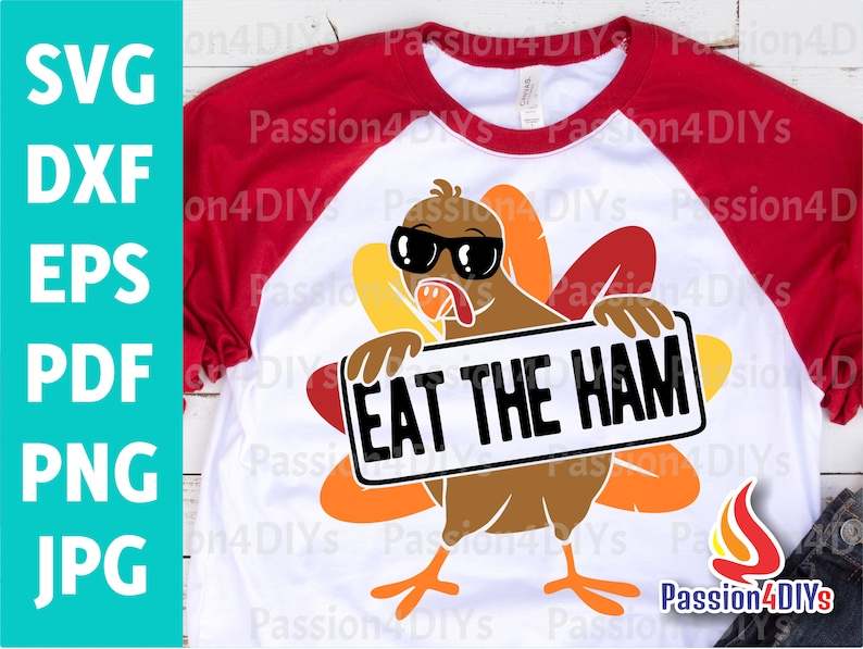 Turkey Svg, Turkey Eat The Ham SVG Silhouette Png Eps