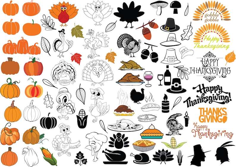 Turkey Svg, THANKSGIVING SVG BUNDLE with Turkey