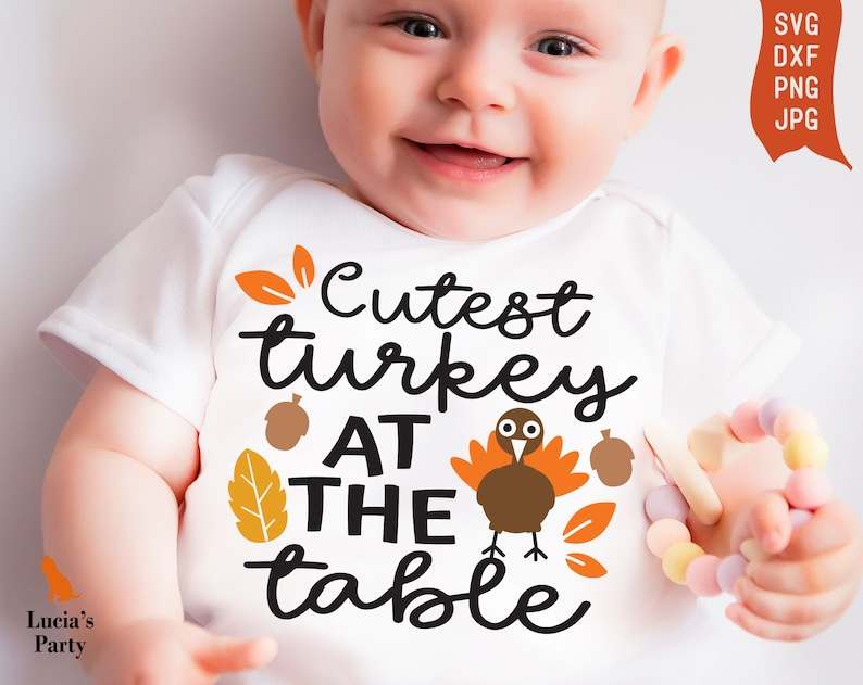 Turkey Svg, Cutest Turkey At The Table Thanksgiving Svg For Kids