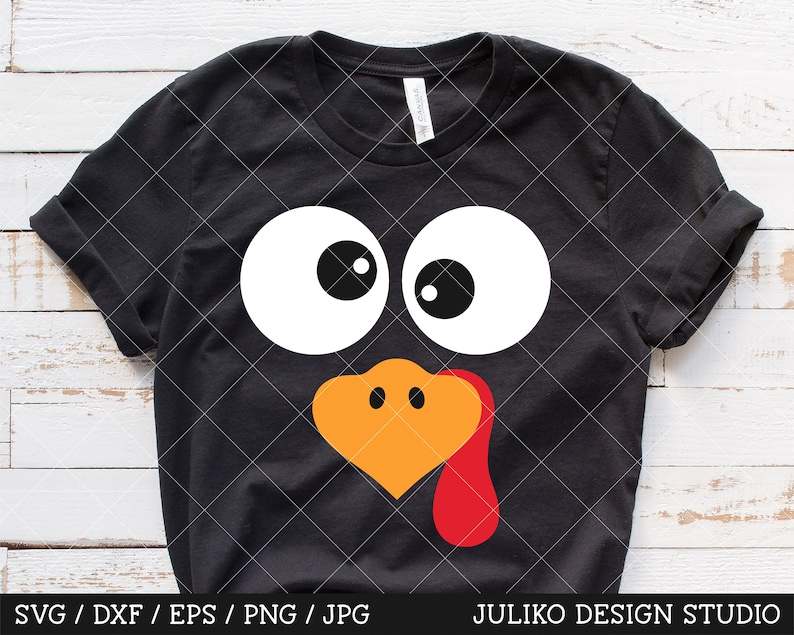 Turkey Svg Face, Funny Turkey Face Cut Cutting File For Cricut Silhouette 