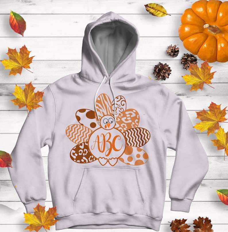 Turkey Svg, Layered Turkey SVG Monogram Frame SVG