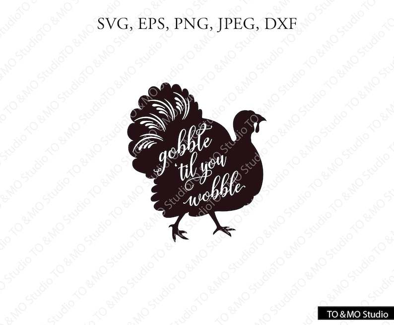 Turkey Svg Black And White, Turkey Clipart Thanksgiving Silhouette Cut File Chevrons 