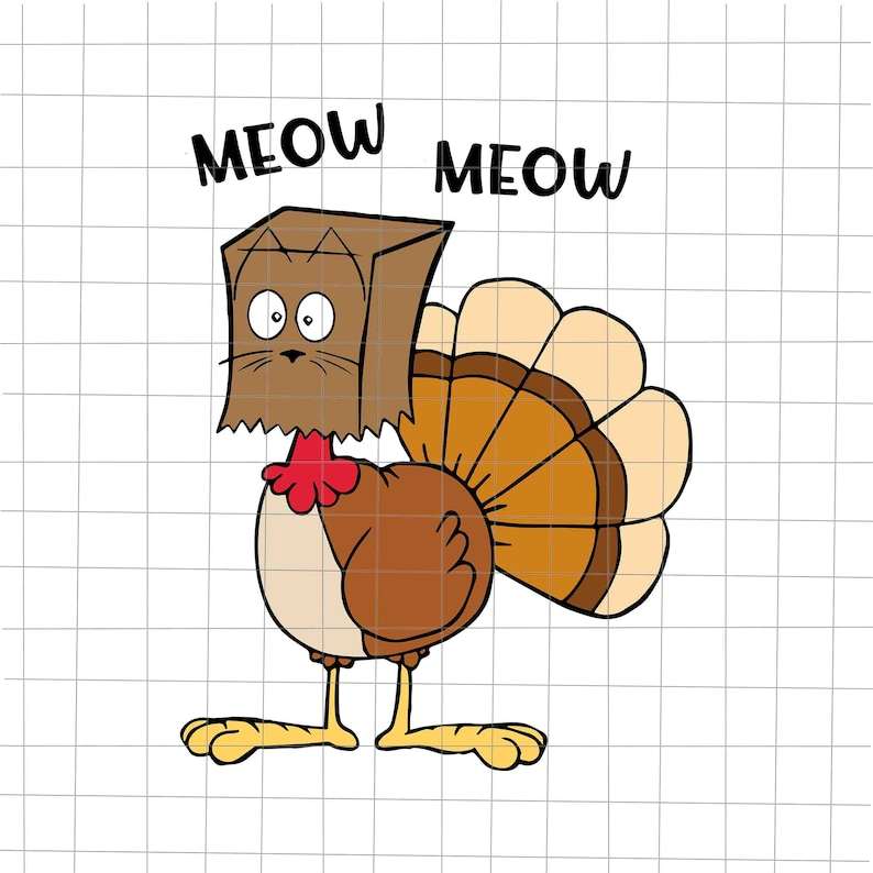 Turkey Svg, Meow Turkey Svg