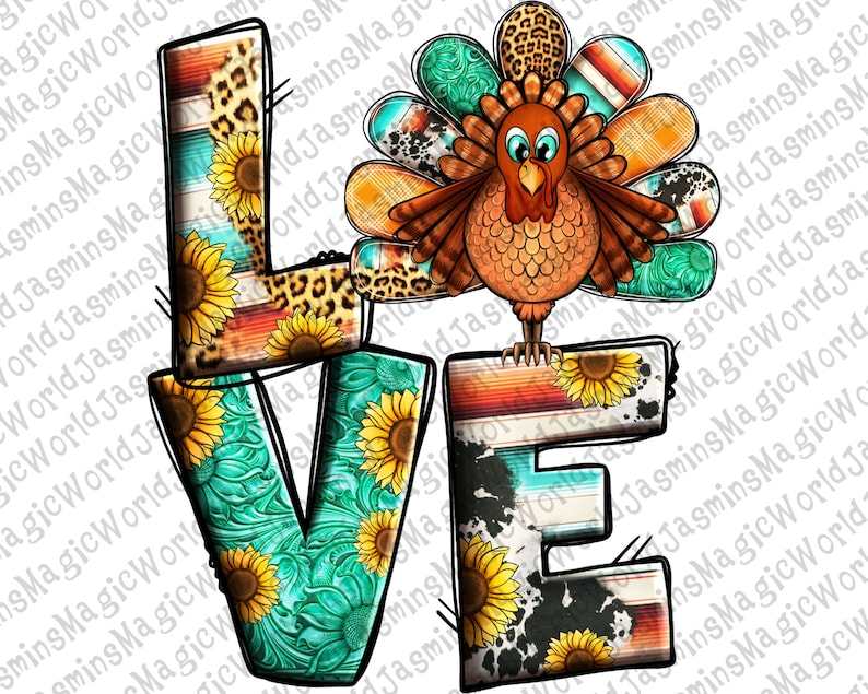 Turkey Svg, Love Thanksgiving Turkey Png Download