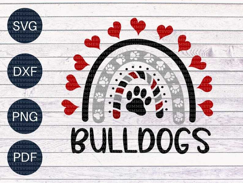 Bulldogs Boho Rainbow Svg Digital Cut File Team Spirit#1