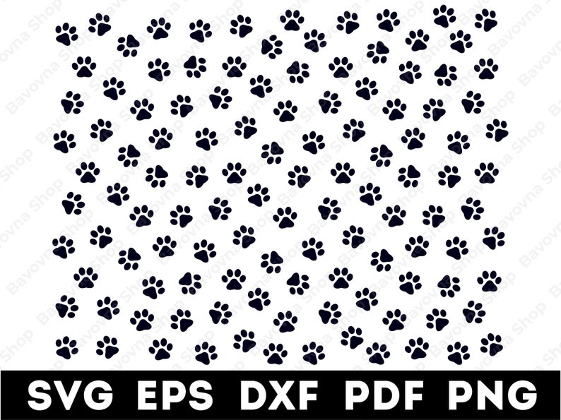 Paw Pattern Svg, Dog Paw Background, Cat Paw Svg