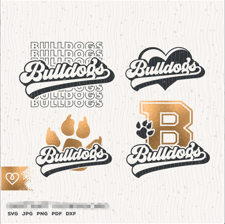 Bulldogs Paw SVG School Spirit Bundle SVG#1