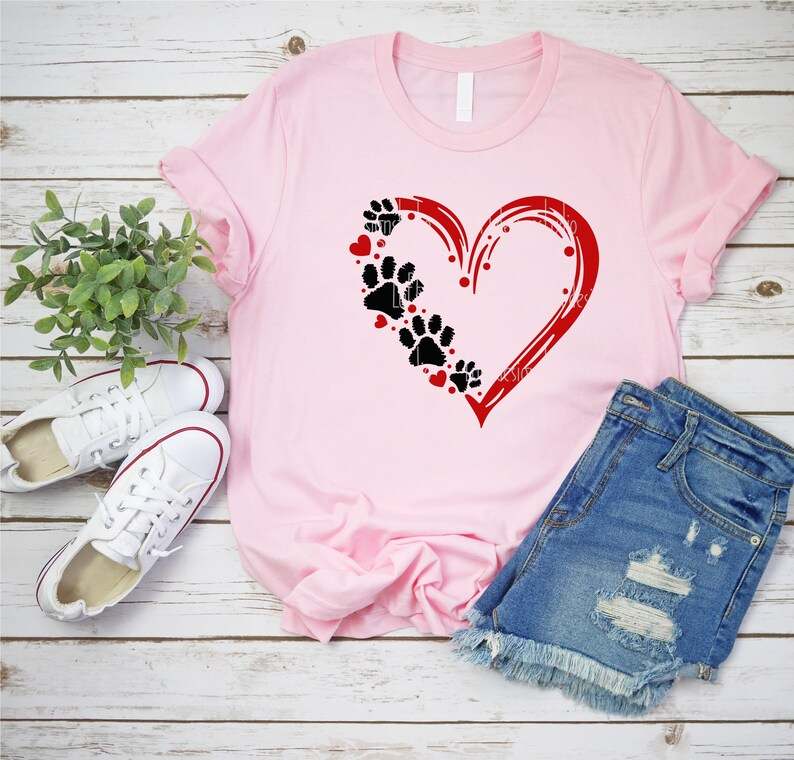 Paw Heart SVG Valentines Day SVG Sublimation Designs Downloads#3
