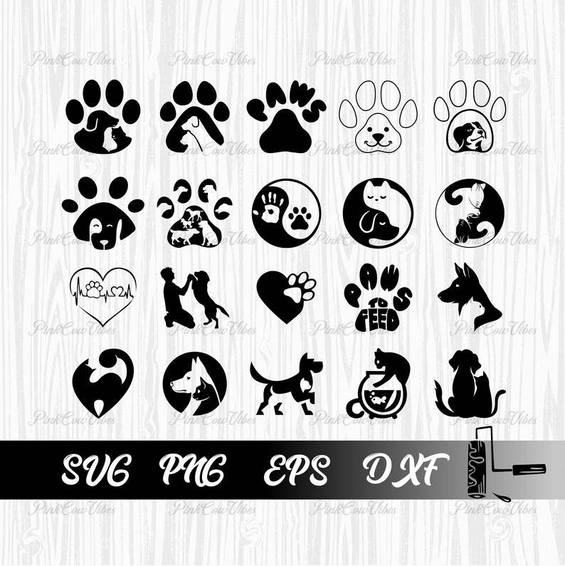 Pet Paw SVG Dog Lover SVG Print#1