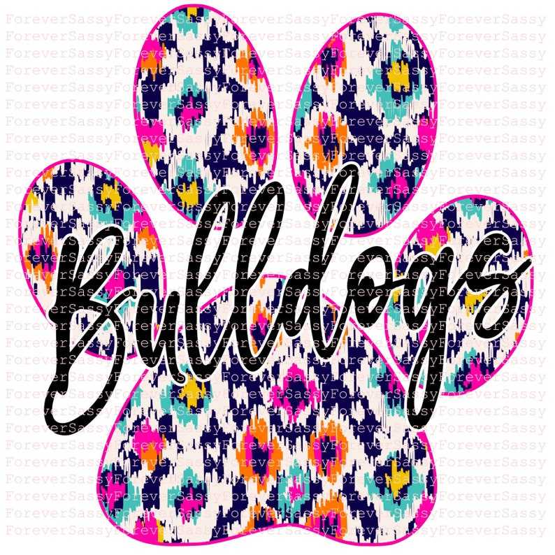 Bulldogs Paw Print, Digital Download 