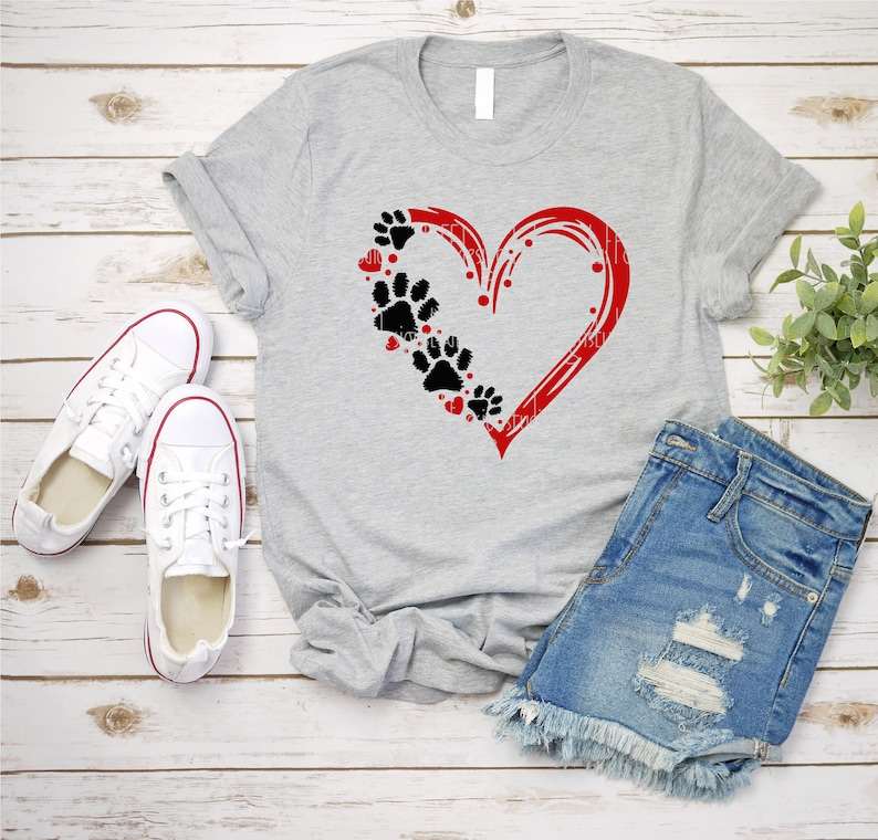 Paw Heart SVG Valentines Day SVG Sublimation Designs Downloads#1