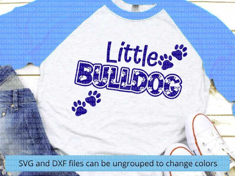 Bulldog SVG Paw Print SVG Cricut Cut File