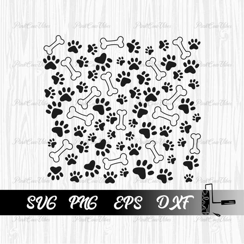 Paw Pattern SVG, Dog Paw Background#3