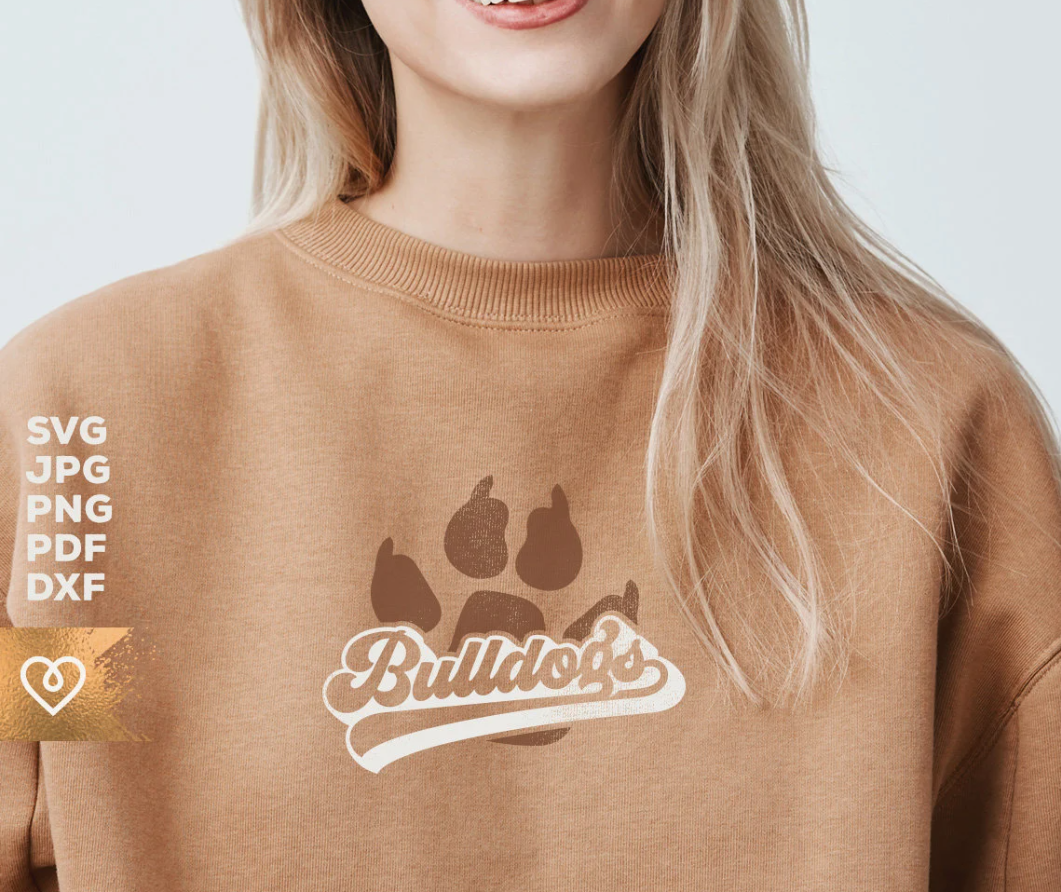 Bulldogs Paw SVG School Spirit Bundle SVG#5