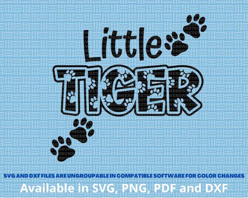 Tiger SVG Paw Print SVG Little Tiger#3