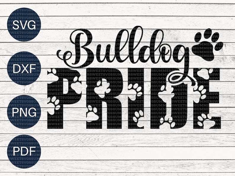 Bulldogs Pride SVG Files For Cricut Silhouette, Digital#1