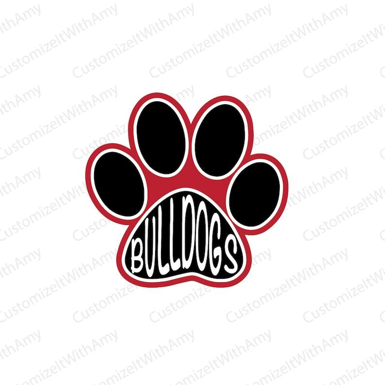 Bulldogs Paw Print Svg Digital Design#1