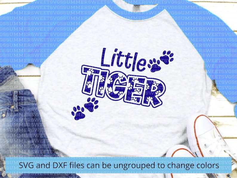 Tiger SVG Paw Print SVG Little Tiger