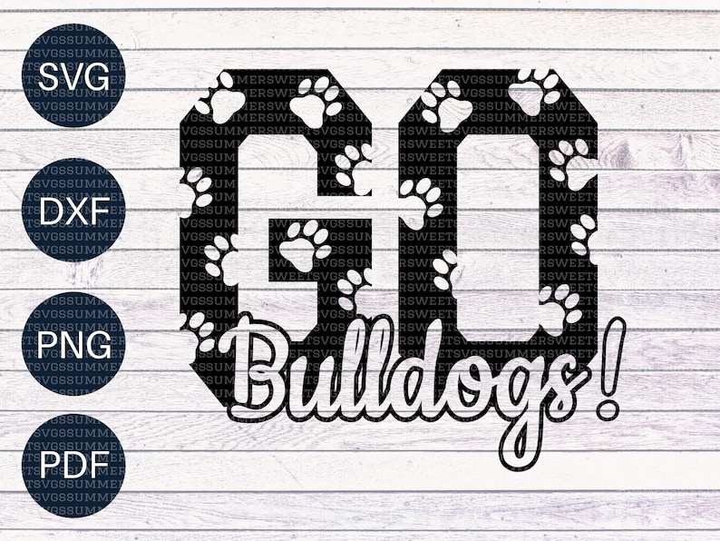 Go Bulldogs SVG Mom Paw Print Design Cricut Silhouette Cut File#1