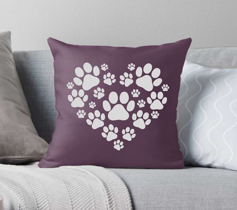 Paw Print Heart SVG Dog Lover svg, Cricut Cut File#6