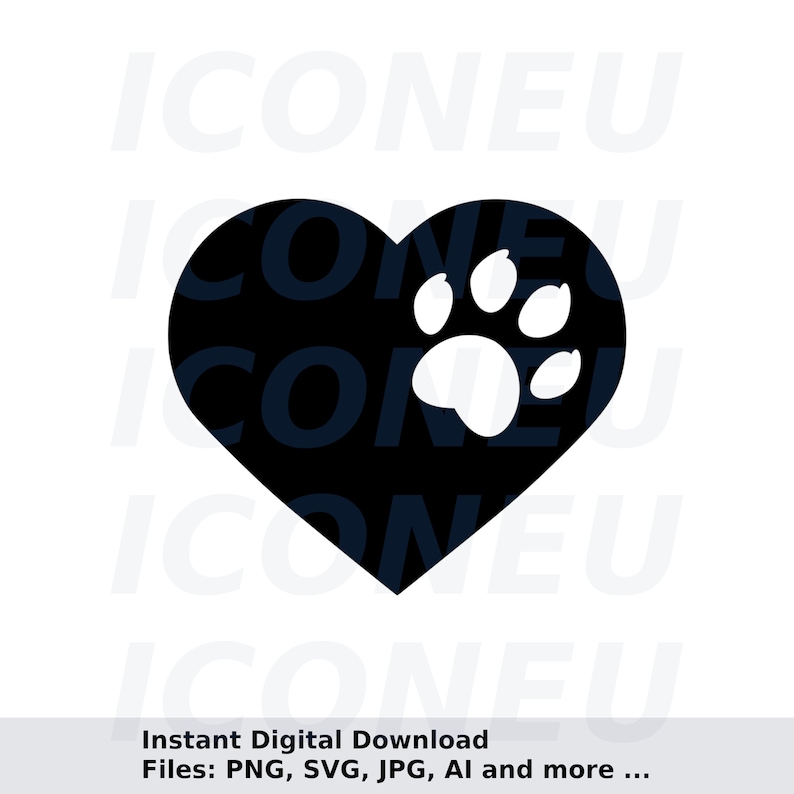 Cat SVG Cat Paw SVG Kitten Paw Print Heart Svg Bundle | pawprintsvg.com