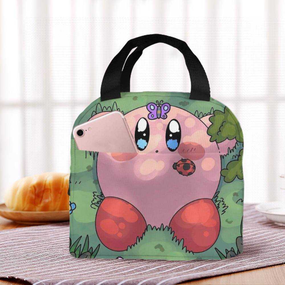 Kirby Lunch box Reusable Portable insulated lunch bag Waterproof Thermal  Insulation and Cold Storage Tote Bag