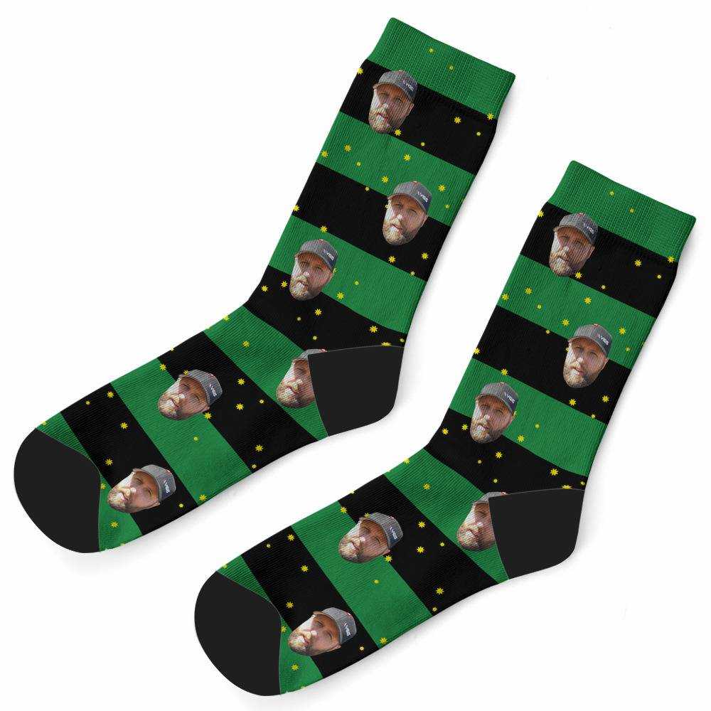 Vice Grip Socks Custom Photo Socks Striped Printed Socks Black
