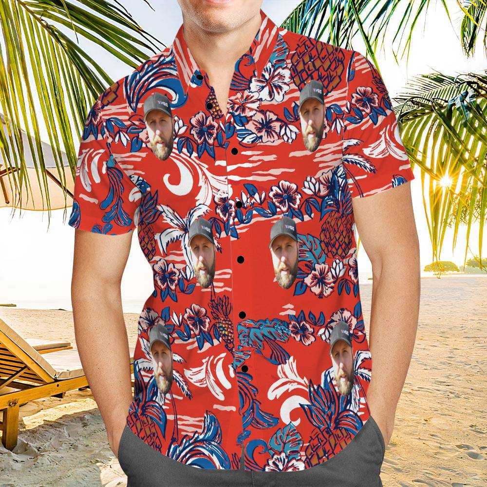 Vice Grip Hawaiian Shirt Custom Photo Hawaiian Shirt Vintage Floral Pattern Hawaiian Shirt