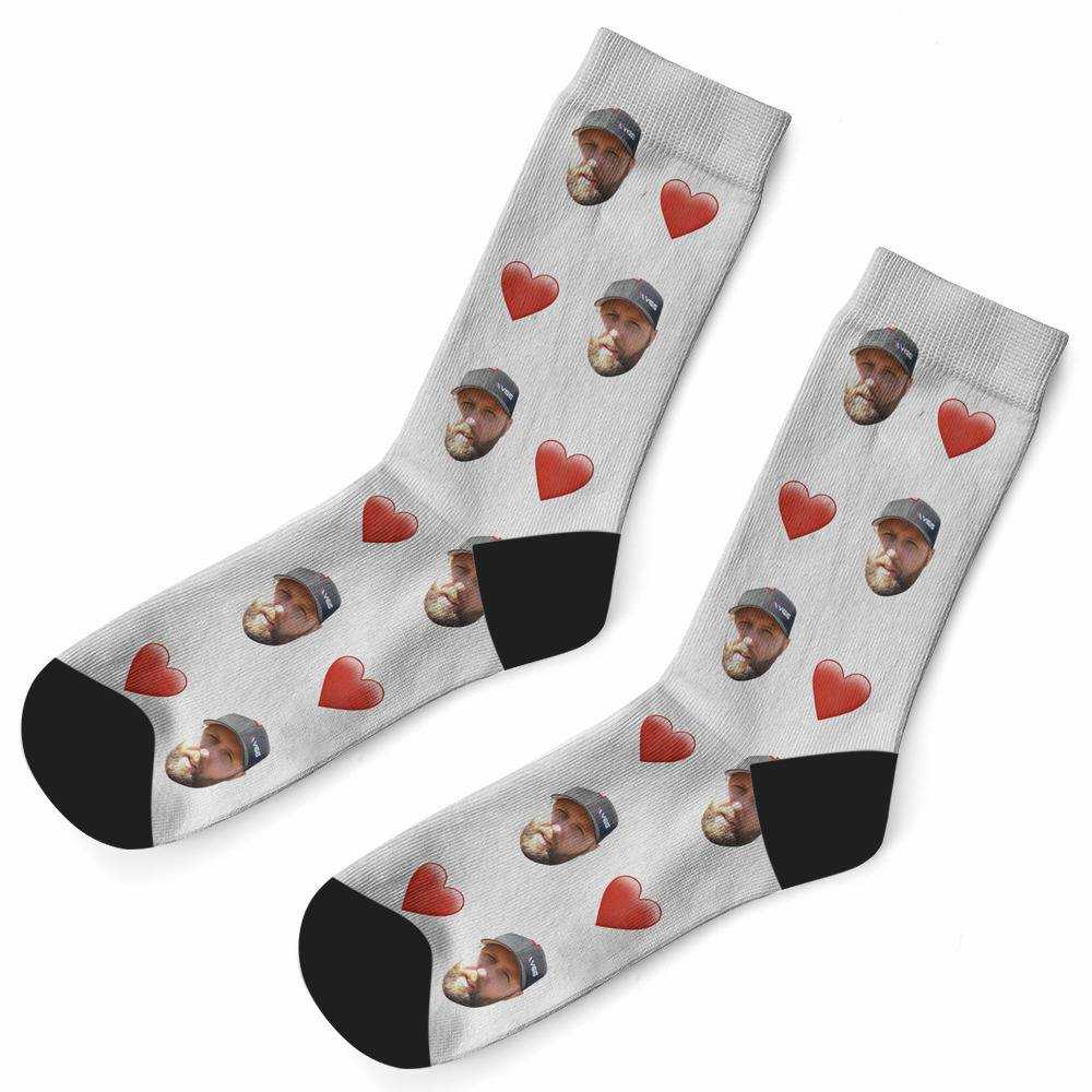 Vice Grip Socks Custom Photo Socks Heart Socks White