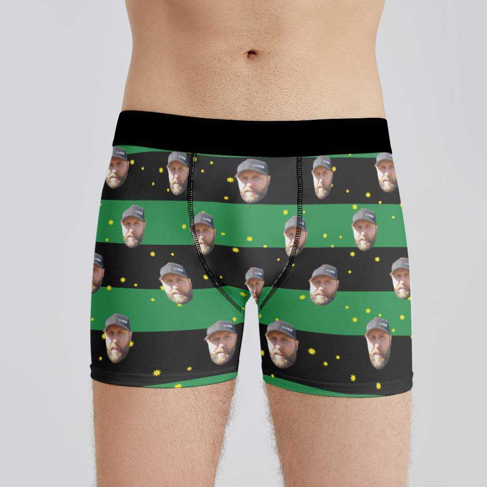 Vice Grip Boxers Custom Photo Boxers Men's Underwear Striped Printed Boxers Black