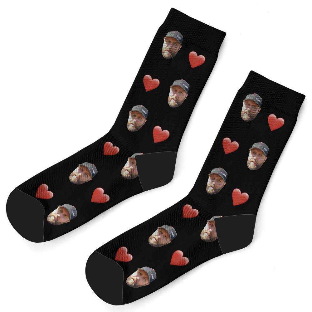 Vice Grip Socks Custom Photo Socks Heart Socks Black