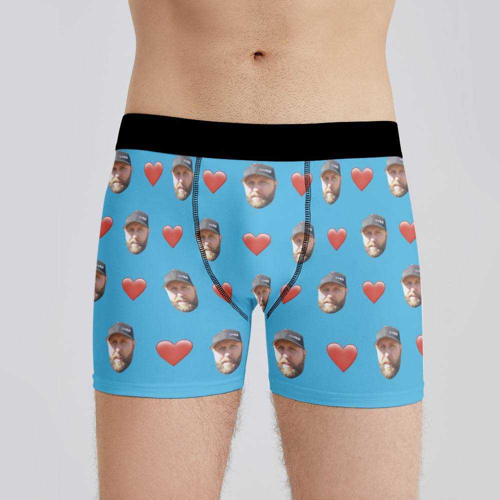 Vice Grip Boxers Custom Photo Boxers Men's Underwear Heart Boxers Blue