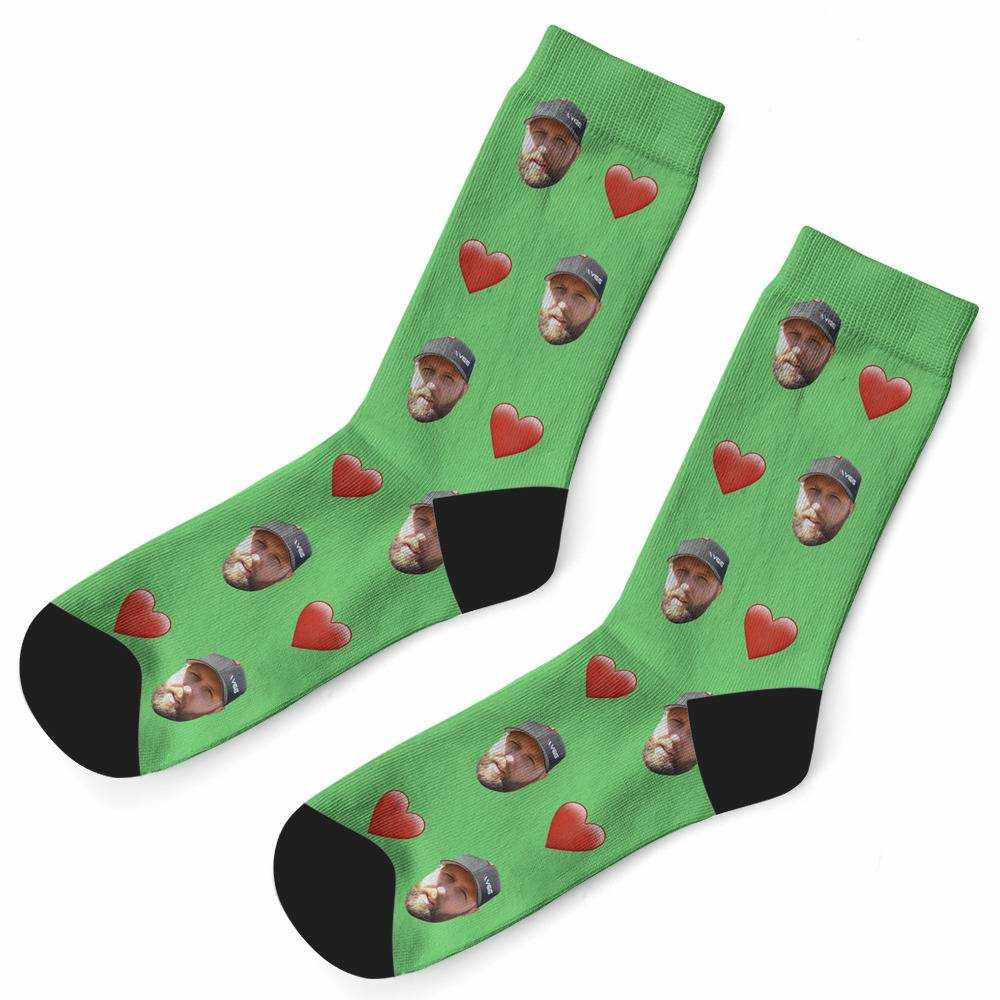 Vice Grip Socks Custom Photo Socks Heart Socks Green