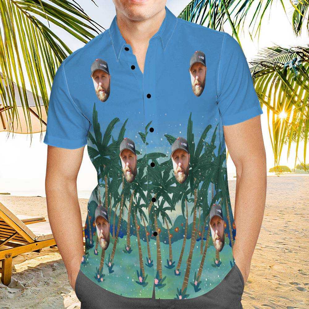 Vice Grip Hawaiian Shirt Custom Photo Hawaiian Shirt Blue Coconut Grove Hawaiian Shirt