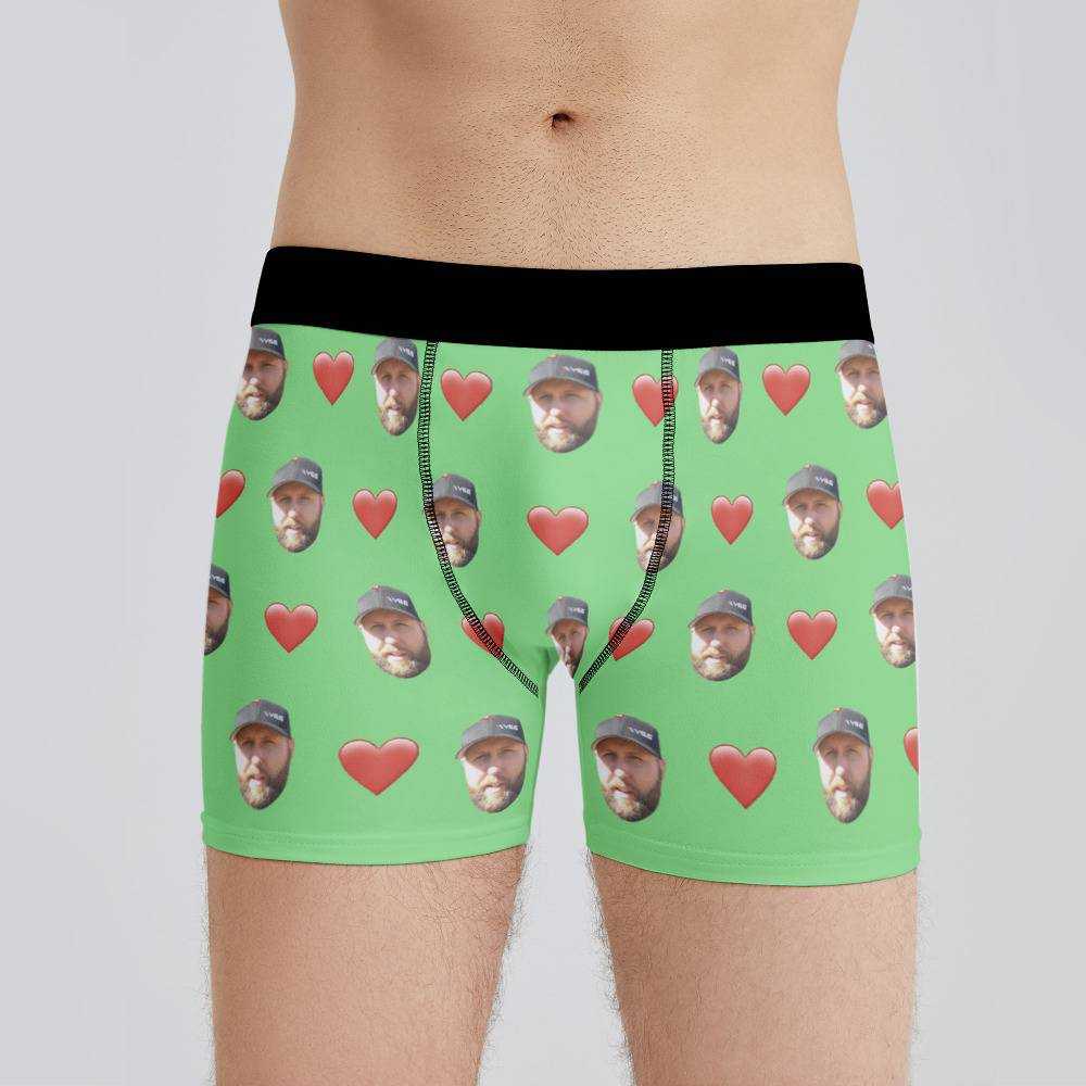 Vice Grip Boxers Custom Photo Boxers Men's Underwear Heart Boxers Green