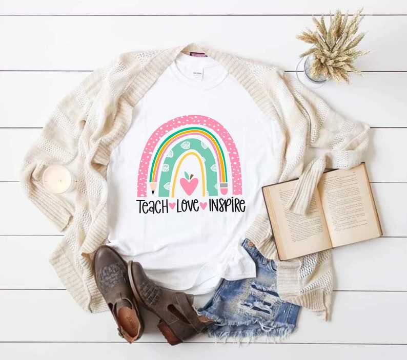 Teach Love Inspire SVG Teacher Rainbow SVG