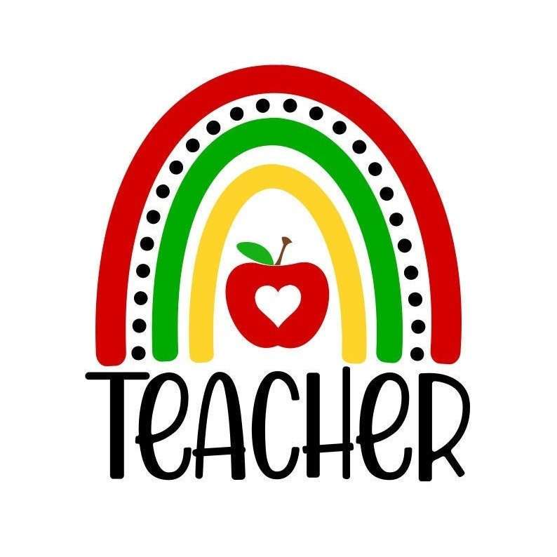 Teacher SVG Teacher Rainbow SVG#1