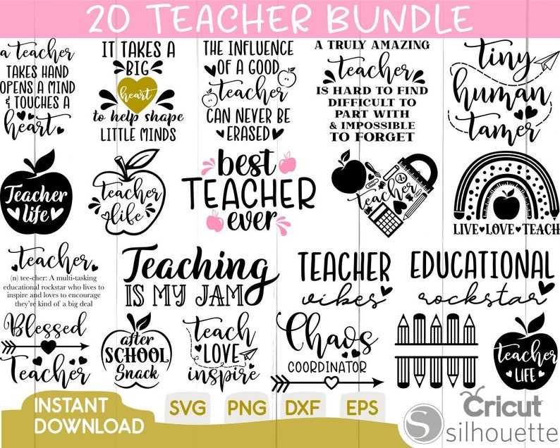 Teach Love Inspire Teacher Svg Bundle#1