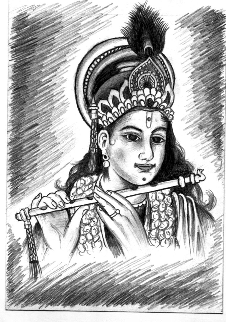 krishna ji ki drawing, krishna pencil drawing, krishna wallpaper drawing, lord krishna drawing images hd