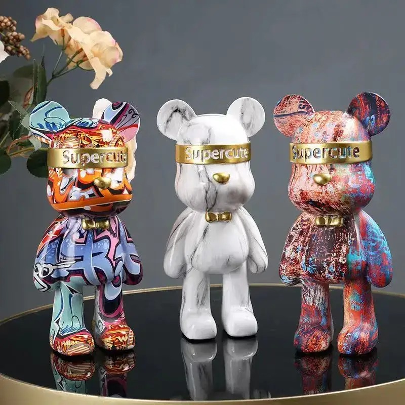 22cm Graffiti Bear Figurine Home Decoration 22cm Graffiti Bear Figurine Home Decoration