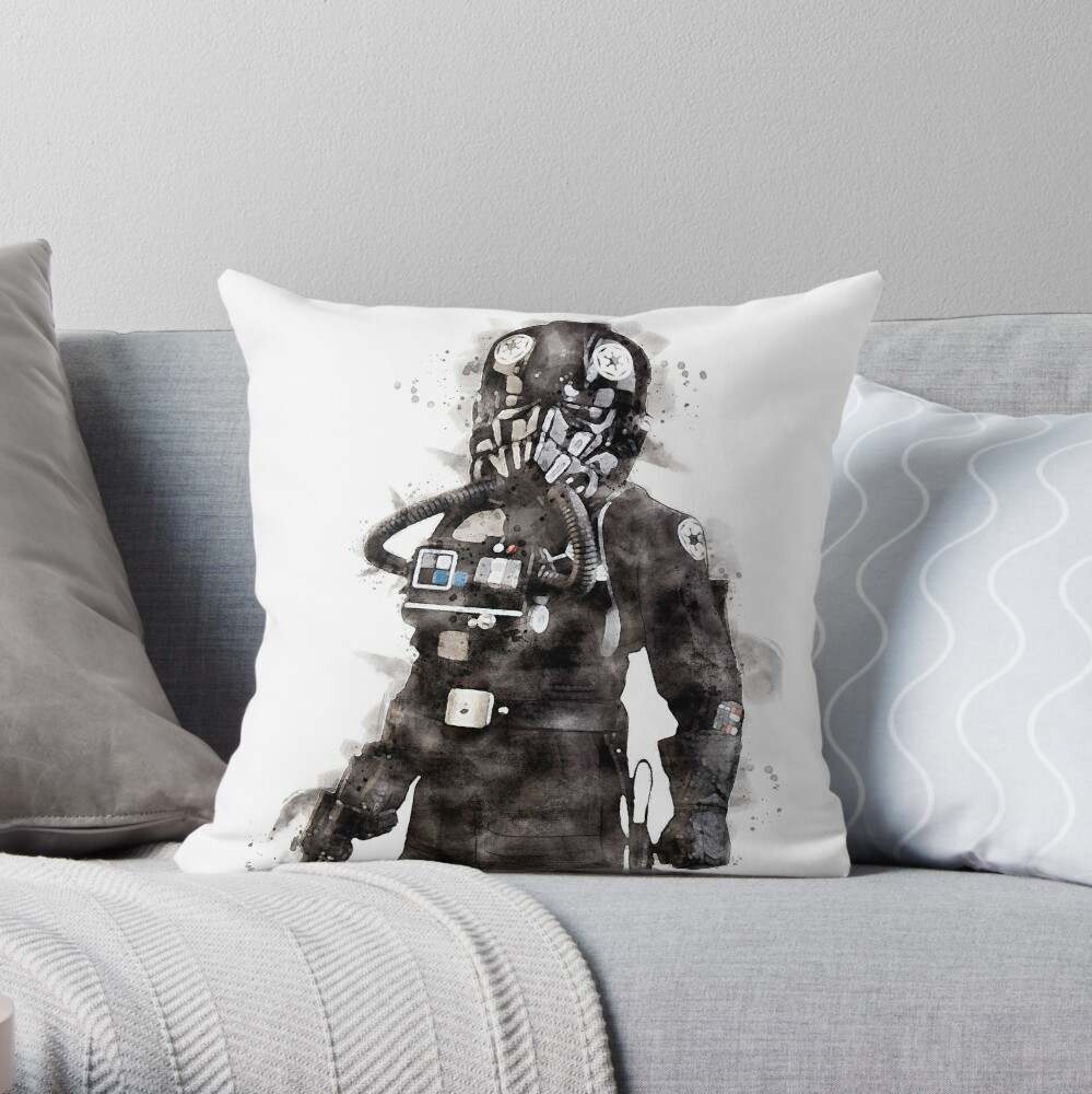 Seven20 Star Wars White Throw Pillow | Black X-Wing Fighter Design | 25 x  25 Inches