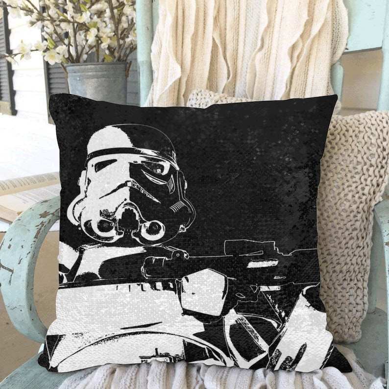 Star Wars Pillow Cases, Black or White Background R2-D2 & Friends 18 x 18  Flip Sequin Throw Pillow Case - Star Wars Inspired Decor - Zippered - Artoo  Detoo Droids