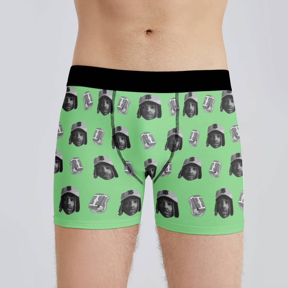 My Bloody Valentine Boxers Custom Photo Boxers Men's Underwear Microphone  Boxers Green