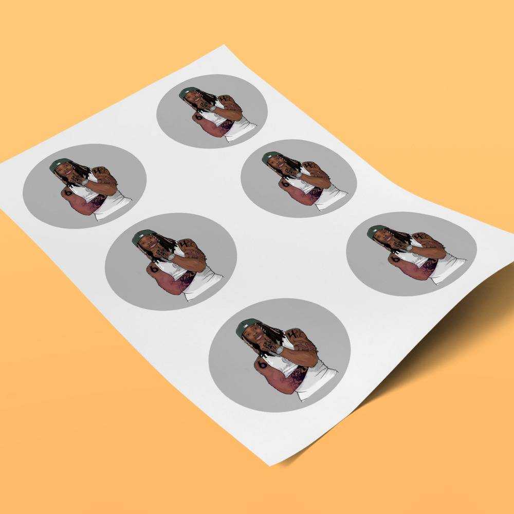 King Von round stickers decorative stickers gift for fans Cover Someone In Memoriam