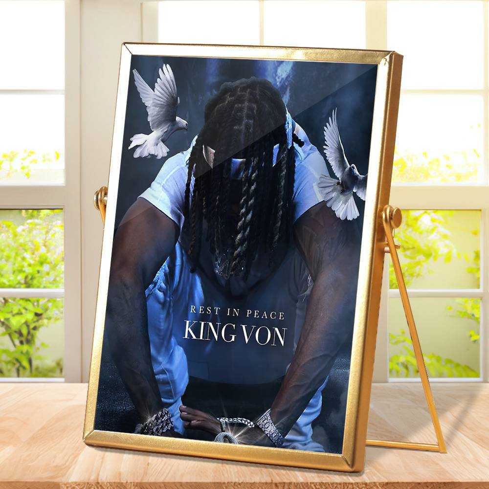 King Von Plaque Classic Celebrity Plaque Rest In Love by King Von Plaque with Golden Frame