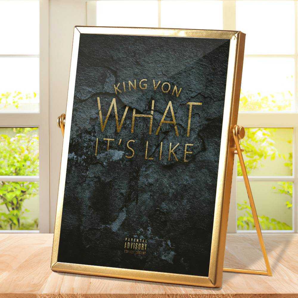 King Von Plaque Classic Celebrity Plaque King Von What It's Like Lyrics by King Von Plaque with Golden Frame