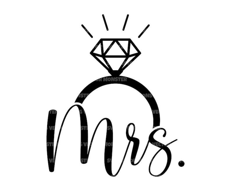Ring Svg, Wedding Diamond Ring Svg - Miss to Mrs Svg - Bride Svg - Vector Cut file Cricut#1