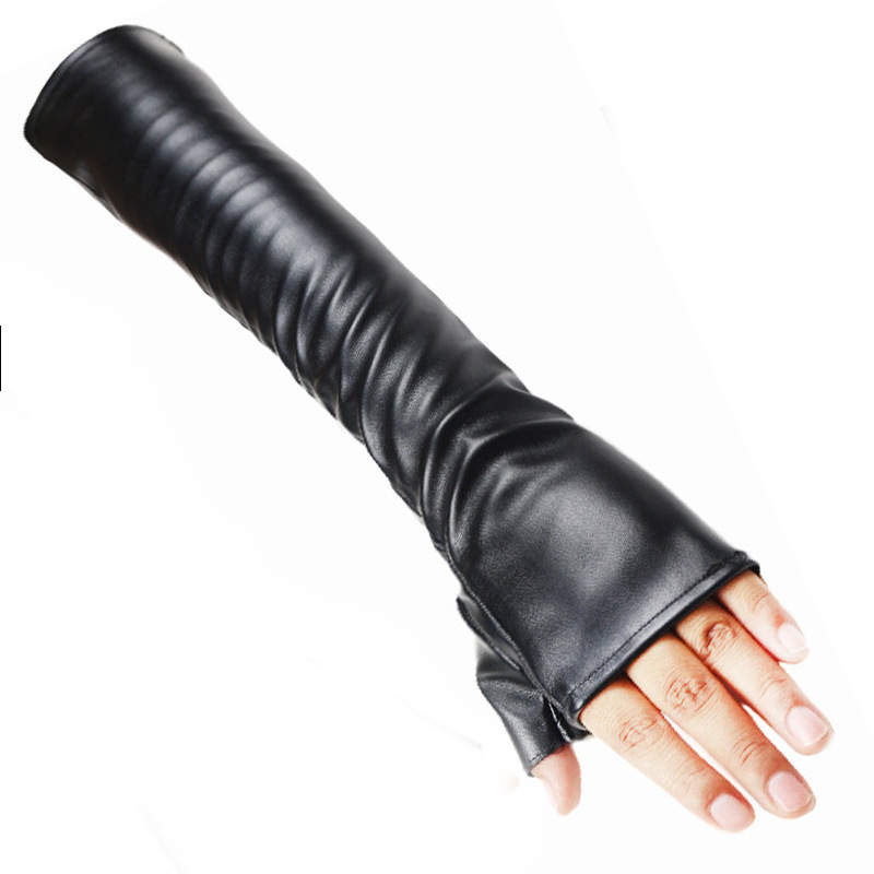 Long Armwarmers Black Gloves Arm Warmers Steampunk Wetlook Costume Oil  Slick D7