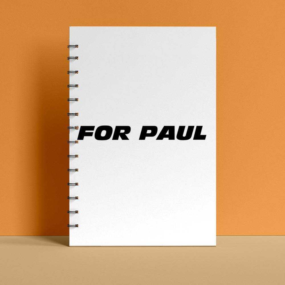 Fast And Furious Spiral Bound Notebook Journal Diary Gift for Fans Tribute  To Paul Walker